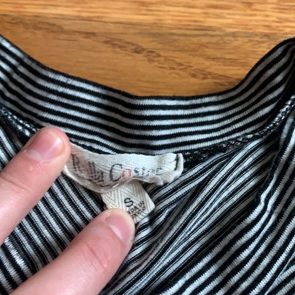 Fitted/ Flared Striped Shift T-Shirt Dress - Picture 3 of 3